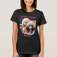 Patriotic Poodles Prance by Old Glory T-Shirt