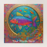 Rainbow Garden Neon Psychedelic Nature   Jigsaw Puzzle