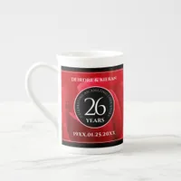 Elegant 26th Rose Wedding Anniversary Celebration Bone China Mug