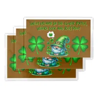 Cute St Patrick's Gnome Sleeping on brown | Acrylic Tray