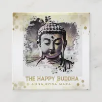 *~* Artsy Original Buddha QR AP33 QR Logo Square Business Card