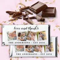 Love & Thanks Custom Photo Collage Wedding  Hershey Bar Favors