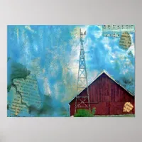 Barn Mixed Media 3 Poster