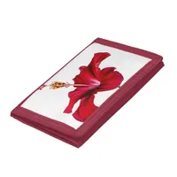 Red Hibiscus Flower Side View Trifold Wallet