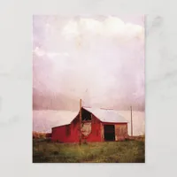 The Red Barn at Sunset Postcard