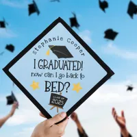 Grad 2025 Graduated Can I Go Back To Bed Blue Graduation Cap Topper