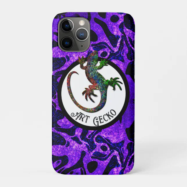 Art Gecko - purple background iPhone 11 Pro Case