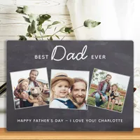 Best DAD Ever Personalized 3 Photo Father's Day Plaque