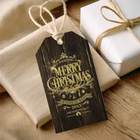 Business or Personal Rustic Christmas Gold ID550 Gift Tags