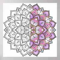 Adult Coloring Mandala Poster