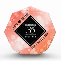 Elegant 35th Coral Wedding Anniversary Celebration Acrylic Award
