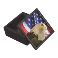 American Bald Eagle and Flag Jewelry Box