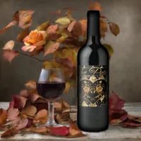 Whimsical  and Elegant Goth Love Potion Wine Wine Label