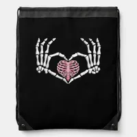 Skeleton Hand Heart Funny Halloween Women Men  Drawstring Bag