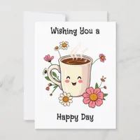 Wishing You a Happy Day | Cute Friendship Postcard