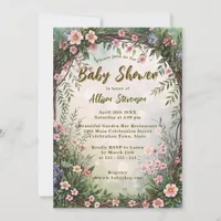 Dreamy Charming Spring Garden Party Baby Shower Invitation