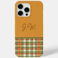 Orange and Green Gingham iPhone 15 Pro Max Case