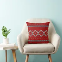 Southwest Mesas Red & Turquoise 16in Throw Pillow