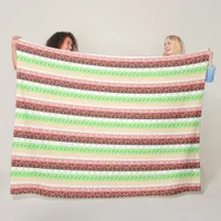 Boho Brown, Burgundy, Green and Mauve Whimsical   Fleece Blanket