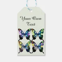 Aqua, Pink, Personalization -  Elegant Butterflies Gift Tags