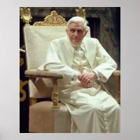 Pope Benedict XVI Sitting in His Chair Poster