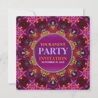 Fractal Embroidery mandala Party Invitation