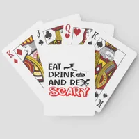 Eat Drink And Be Scary Design Retro Classic Poker Cards