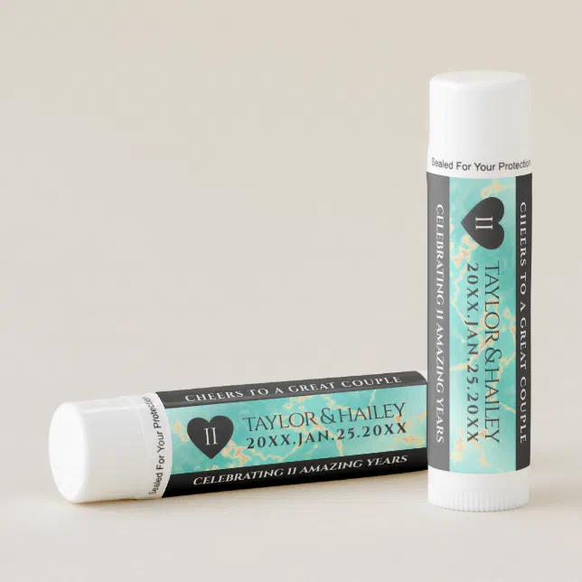 Elegant 11th Turquoise Wedding Anniversary Lip Balm