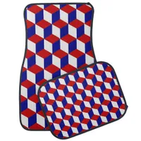 Car Mats - Block illusion in red, white, blue