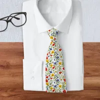 Stylish Bright Colorful Wildflower Pattern Elegant Neck Tie