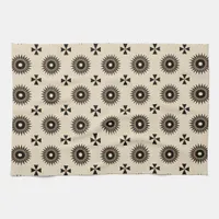 Pretty Elegant Black & Beige Geometric Pattern Kitchen Towel