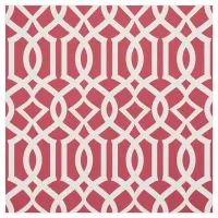 Chic Red Trellis Lattice Moroccan Fabric