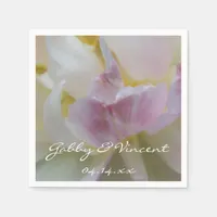 Pink and White Tulip Flower Spring Wedding Napkins