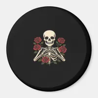Skeleton Heart Hands With Red Roses – Romantic Got Magnet