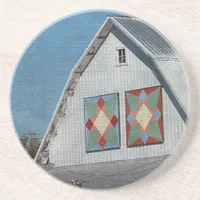 A Barn With Two Quilts Coaster