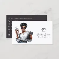 African American Crafting Queen Empowerment Art Business Card