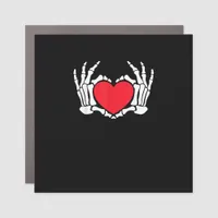 Skeleton Hand Heart Valentines Day Funny Meme Car Magnet