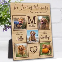 In Loving Memory 5 Photo Collage Pet Memorial Plaque