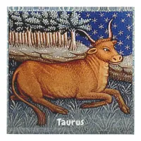 Taurus the Bull Zodiac Sign Birthday 10x10 Canvas