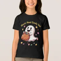 Ghosts Need Candy Too! Halloween Boy Girl Tri-Blend Shirt