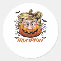 Hair Funny Pumpkin Halloween Boo - Political Humor Classic Round Sticker