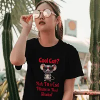 Cool Mouse in Red Shades: Fun Graphic Tee