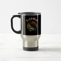 Vintage Crow F-Caw-F Raven Bird Humor Meme Funny Travel Mug
