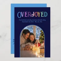 Sky Dreams Xmas Baby Birth Announcement Photo
