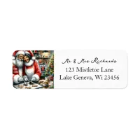 Mr and Mrs Clause Cute Christmas  Label