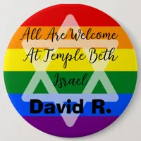 LGBT Supportive Jewish button with Star of David