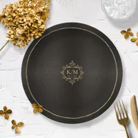 Fine Filigree Gold Wedding V2 ID871 Paper Plates