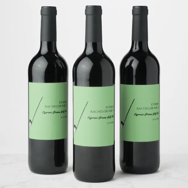 Golf bachelor party Golfing Golfer Minimal Stylish Wine Label