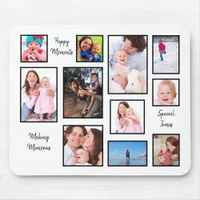 Photo Collage Typography Special Times White Mouse Pad