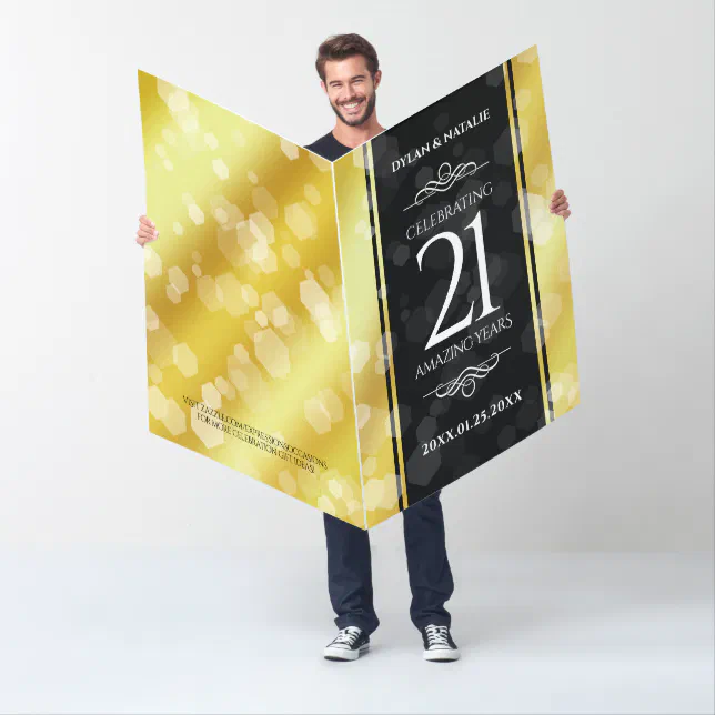 Giant 21st Brass Wedding Anniversary Celebration Card